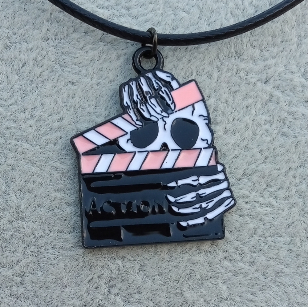 2/$10 Skull and Clapperboard Pendant Necklace